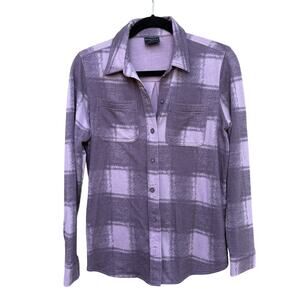32 Degree Heat Flannel Printed Button Down Layer Shirt, Womens XS Purple Pink